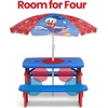 image:imageDisney Mickey Mouse 4 Seat Activity Picnic Table with Umbrella and Lego Compatible Tabletop by Delta Children