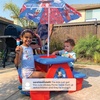 image:imageDisney Mickey Mouse 4 Seat Activity Picnic Table with Umbrella and Lego Compatible Tabletop by Delta Children