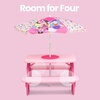 image:imageDisney Minnie Mouse 4 Seat Activity Picnic Table with Umbrella and LEGO Compatible Tabletop by Delta Children