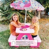 image:imageDisney Minnie Mouse 4 Seat Activity Picnic Table with Umbrella and LEGO Compatible Tabletop by Delta Children