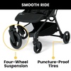 image:imageJeep Altitude Compact Travel Stroller by Delta Children Greenguard Gold Easy One Hand Fold Lightweight Extendable Canopy with PeekaBoo Window Reclining Seat 4 Wheel Suspension TanBlack