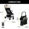 image:imageJeep Altitude Compact Travel Stroller by Delta Children Greenguard Gold Easy One Hand Fold Lightweight Extendable Canopy with PeekaBoo Window Reclining Seat 4 Wheel Suspension TanTan