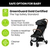 image:imageJeep Altitude Compact Travel Stroller by Delta Children Greenguard Gold Easy One Hand Fold Lightweight Extendable Canopy with PeekaBoo Window Reclining Seat 4 Wheel Suspension TanBlack