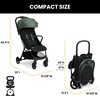 image:imageJeep Altitude Compact Travel Stroller by Delta Children Greenguard Gold Easy One Hand Fold Lightweight Extendable Canopy with PeekaBoo Window Reclining Seat 4 Wheel Suspension TanOlive Green