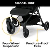 image:imageJeep Altitude Compact Travel Stroller by Delta Children Greenguard Gold Easy One Hand Fold Lightweight Extendable Canopy with PeekaBoo Window Reclining Seat 4 Wheel Suspension TanTan