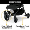 image:imageJeep Altitude Compact Travel Stroller by Delta Children Greenguard Gold Easy One Hand Fold Lightweight Extendable Canopy with PeekaBoo Window Reclining Seat 4 Wheel Suspension TanOlive Green