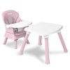 image:imageJeep Milestone 6in1 High Chair by Delta Children  High Chair Converts to Stool Booster Seat Toddler Chair Activity Table and Desk and Chair Sage GreenLight Pink