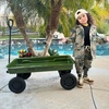 image:imageJeep Wrangler Classic Kids Wagon by Delta Children  Rolling Utility Cart with AllTerrain Tires FoldUnder Handle Steel Body Pull Wagon for Outdoor Play Olive Green Willys Jeep Heritage Design
