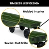 image:imageJeep Wrangler Classic Kids Wagon by Delta Children  Rolling Utility Cart with AllTerrain Tires FoldUnder Handle Steel Body Pull Wagon for Outdoor Play Olive Green Willys Jeep Heritage Design