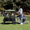 image:imageJeep Wrangler Deluxe 4 Seater Stroller Wagon by Delta Children  Premium Quad Stroller Wagon for 4 Kids with Convertible Seats Adjustable PushPull Handles Removable Canopy amp Flat Fold GreyBlackGreen