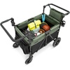 image:imageJeep Wrangler Deluxe 4 Seater Stroller Wagon by Delta Children  Premium Quad Stroller Wagon for 4 Kids with Convertible Seats Adjustable PushPull Handles Removable Canopy amp Flat Fold GreyBlackGreen