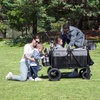 image:imageJeep Wrangler Deluxe 4 Seater Stroller Wagon by Delta Children  Premium Quad Stroller Wagon for 4 Kids with Convertible Seats Adjustable PushPull Handles Removable Canopy amp Flat Fold GreyGrey