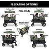 image:imageJeep Wrangler Deluxe 4 Seater Stroller Wagon by Delta Children  Premium Quad Stroller Wagon for 4 Kids with Convertible Seats Adjustable PushPull Handles Removable Canopy amp Flat Fold GreyBlackGreen