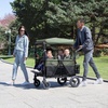 image:imageJeep Wrangler Deluxe 4 Seater Stroller Wagon by Delta Children  Premium Quad Stroller Wagon for 4 Kids with Convertible Seats Adjustable PushPull Handles Removable Canopy amp Flat Fold GreyBlackGreen