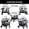 image:imageJeep Wrangler Deluxe 4 Seater Stroller Wagon by Delta Children  Premium Quad Stroller Wagon for 4 Kids with Convertible Seats Adjustable PushPull Handles Removable Canopy amp Flat Fold GreyGrey