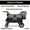 image:imageJeep Wrangler Deluxe 4 Seater Stroller Wagon by Delta Children  Premium Quad Stroller Wagon for 4 Kids with Convertible Seats Adjustable PushPull Handles Removable Canopy amp Flat Fold GreyGrey