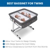 image:imageSimmons Kids By The Bed City Sleeper Bassinet for Twins  Adjustable Height Portable Crib with Wheels amp Airflow Mesh Grey Tweed