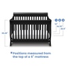 image:imageSimmons Kids Carter 6in1 Convertible Crib  Greenguard Gold Certified Bianca WhiteEbony Black