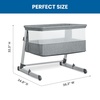 image:imageSimmons Kids Deluxe Bedside Bassinet  by The Bed Bassinet Features Breathable Mesh Sides for Airflow Wheels amp Adjustable Height Grey Tweed