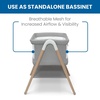 image:imageSimmons Kids Koi by The Bed Bassinet with Breathable Mesh and Natural Beechwood Legs Dove Grey