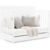 image:imageSimmons Kids Logan 6in1 Convertible Crib with Underdrawer  Greenguard Gold Certified ChestnutBianca White