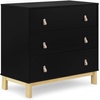 image:imagebabyGap Legacy 3 Drawer Dresser with Leather Pulls and Interlocking Drawers by Delta Children EbonyNaturalEbonyNatural