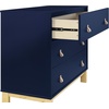 image:imagebabyGap Legacy 3 Drawer Dresser with Leather Pulls and Interlocking Drawers by Delta Children EbonyNaturalNavyNatural