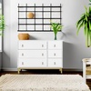 image:imagebabyGap Legacy 6 Drawer Dresser with Leather Pulls and Interlocking Drawers by Delta Children  Greenguard Gold Certified Sage Green wNaturalBianca WhiteNatural