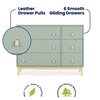 image:imagebabyGap Legacy 6 Drawer Dresser with Leather Pulls and Interlocking Drawers by Delta Children  Greenguard Gold Certified Sage Green wNaturalSage Green WNatural