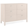 image:imageDelta Children Brooks 6 Drawer Dresser with Interlocking Drawers Includes 3 Sets of Knobs  Choose from Natural Brushed Nickel amp Melted Bronze Bianca WhiteSoft Beige