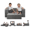 image:imageDelta Children Convertible Sofa and Play Set for Kids and Toddlers Modular Foam Couch and Flip Out Lounger with 2 Ottomans GreyGrey