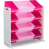 image:imageDelta Children Kids Toy Storage Organizer with 12 Plastic Bins  Greenguard Gold Certified NaturalPrimaryWhitePink