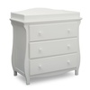 image:imageDelta Children Lancaster 3 Drawer Dresser with Changing Top and Interlocking Drawers  Greenguard Gold Certified Bianca WhiteBianca White