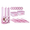 image:imageDelta Children Nursery Storage 24 Piece Set  Easy StorageOrganization Solution  Keeps Bedroom Nursery amp Closet Clean PinkPink