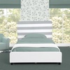 image:imageDelta Children Upholstered Twin Size Bed with Headboard Premium Wood Slat Support No Box Spring Needed Easy Assembly GreyWhite StripeGreyWhite Stripe