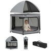 image:imageJeep Hexagon Pop Up Play Yard with Removable Canopy  Ideal for Indoor and Outdoor Use Olive GreenGrey