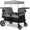 image:imageJeep Wrangler Deluxe 4 Seater Stroller Wagon by Delta Children  Premium Quad Stroller Wagon for 4 Kids with Convertible Seats Adjustable PushPull Handles Removable Canopy amp Flat Fold GreyGrey