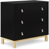 image:imagebabyGap Legacy 3 Drawer Dresser with Leather Pulls and Interlocking Drawers by Delta Children EbonyNaturalEbonyNatural