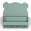 image:imagebabyGap by Delta Children Brannan Bear Wall Shelf with 4 Hooks WhiteSage Green