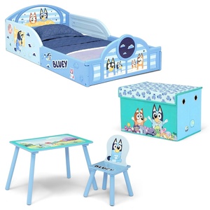 image:imageDelta Children  CoComelon 4Piece Toddler RoominaBox Set  Includes Sleep and Play Toddler Bed Table 1 Chair and Fabric Toy Box GreenBluey