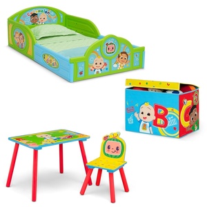 image:imageDelta Children  CoComelon 4Piece Toddler RoominaBox Set  Includes Sleep and Play Toddler Bed Table 1 Chair and Fabric Toy Box GreenCocomelon