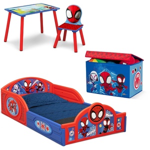 image:imageDelta Children  CoComelon 4Piece Toddler RoominaBox Set  Includes Sleep and Play Toddler Bed Table 1 Chair and Fabric Toy Box GreenMarvel Spidey and His Amazing Friends
