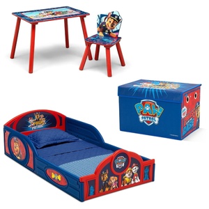image:imageDelta Children  CoComelon 4Piece Toddler RoominaBox Set  Includes Sleep and Play Toddler Bed Table 1 Chair and Fabric Toy Box GreenPaw Patrol