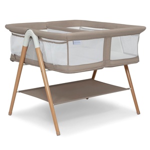image:imageDelta Children Bondi Beechwood By The Bed Bassinet with PureAir Breathable Mesh Sheet and FSCCertified Wood TanTwin Bassinet