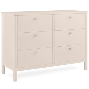 image:imageDelta Children Brooks 6 Drawer Dresser with Interlocking Drawers Includes 3 Sets of Knobs  Choose from Natural Brushed Nickel amp Melted Bronze Bianca WhiteSoft Beige