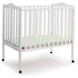 image:imageDelta Children Folding Portable Mini Baby Crib with 15inch Mattress  Greenguard Gold Certified WhiteWhite