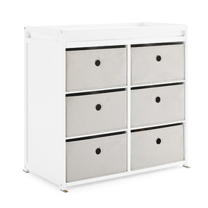 image:imageDelta Children Hayes Changing Table and Dresser for Bedroom with 6 Fabric Drawers Charcoal GreyFlaxBianca WhiteFlax Bins