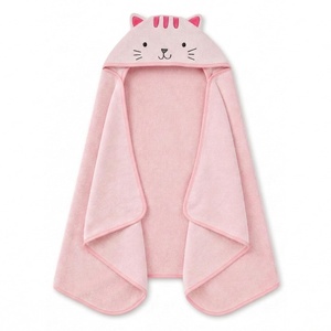 image:imageDelta Children Kids Hooded Bath Towel with Pockets  Super Soft and Absorbent Great Gift for Boys and Girls Light Purple UnicornPink Cat