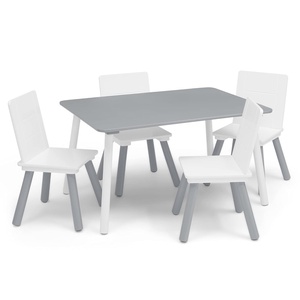image:imageDelta Children Kids Table and Chair Set 4 Chairs Included GreyBlueGreyWhite