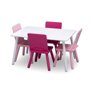 image:imageDelta Children Kids Table and Chair Set 4 Chairs Included GreyBlueWhitePink